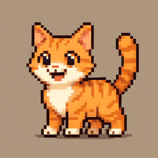 Mango the Orange Tabby desktop cat character