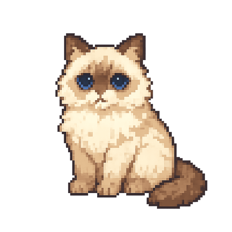 Mochi, a ragdoll cat desktop pet